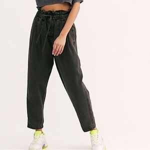 Free People WASHED BLACK Margate trousers XS